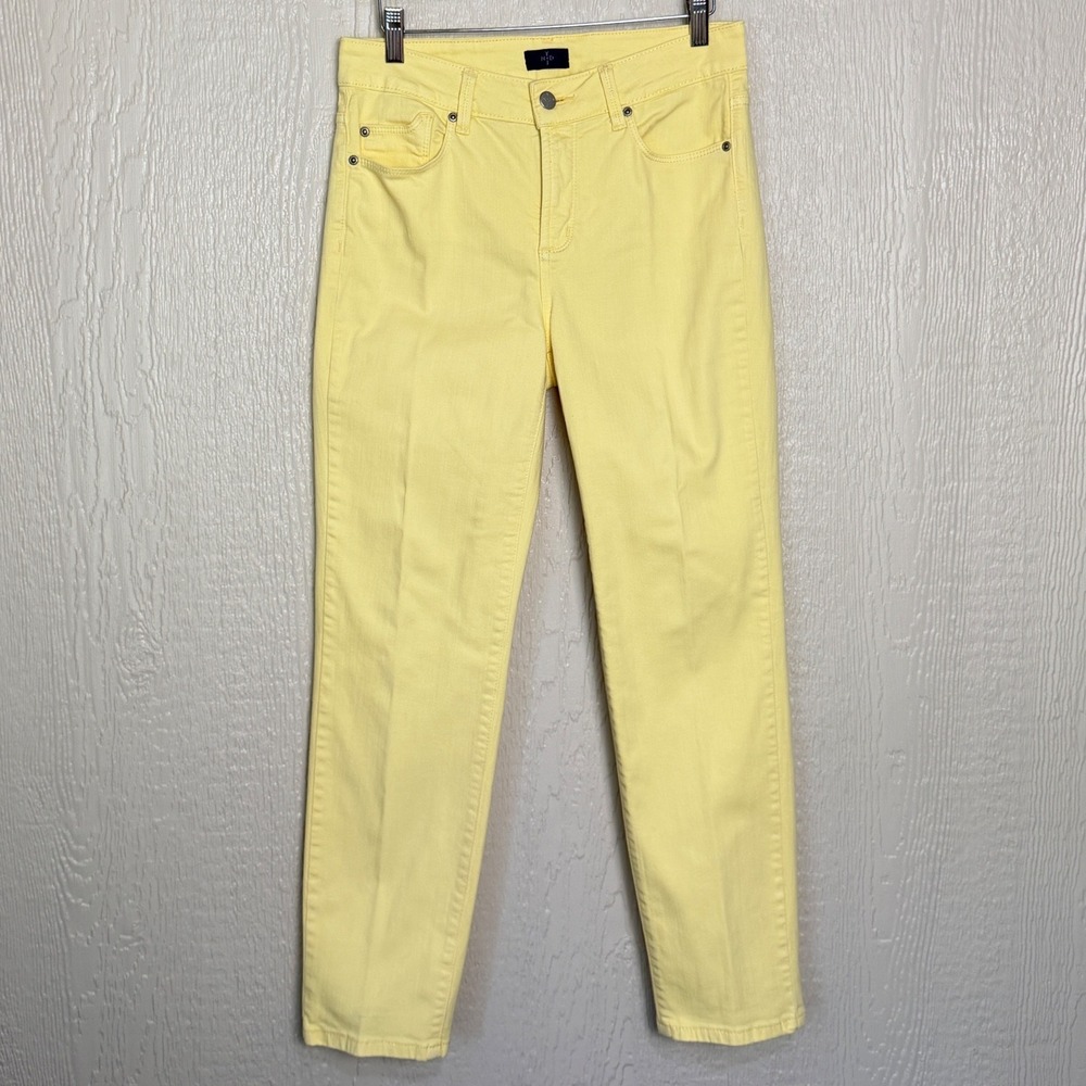 NYDJ Ami Skinny Ankle Jeans Spring Summer Yellow Lift Tuck Stretch Denim Size 6